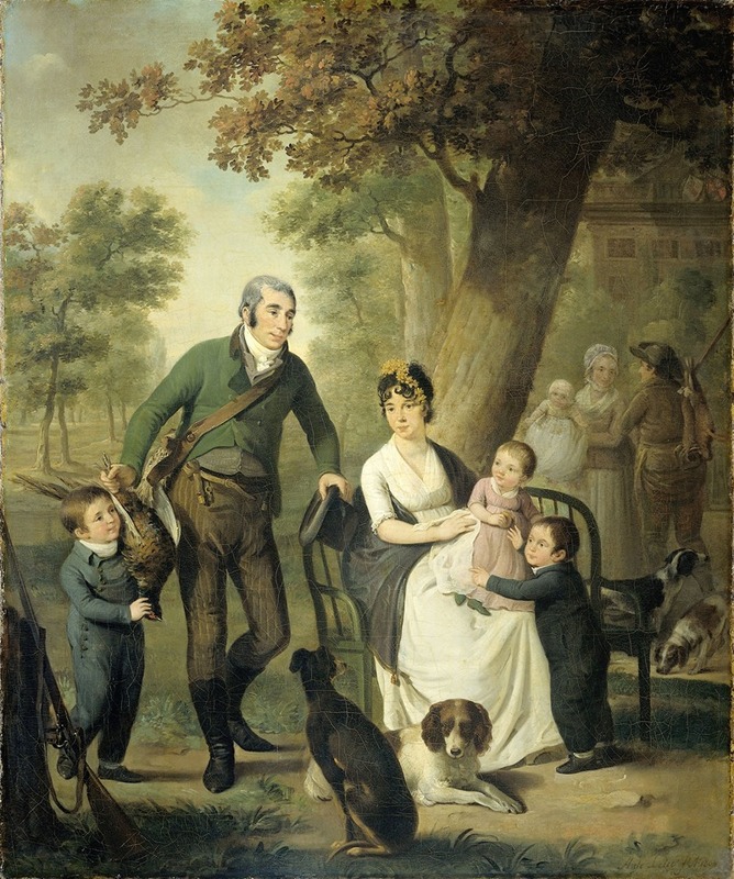 Adriaan de Lelie - Jonkheer Gysbert Carel Rutger Reinier van Brienen van Ramerus(1771-1821), with his Wife and four of their Children