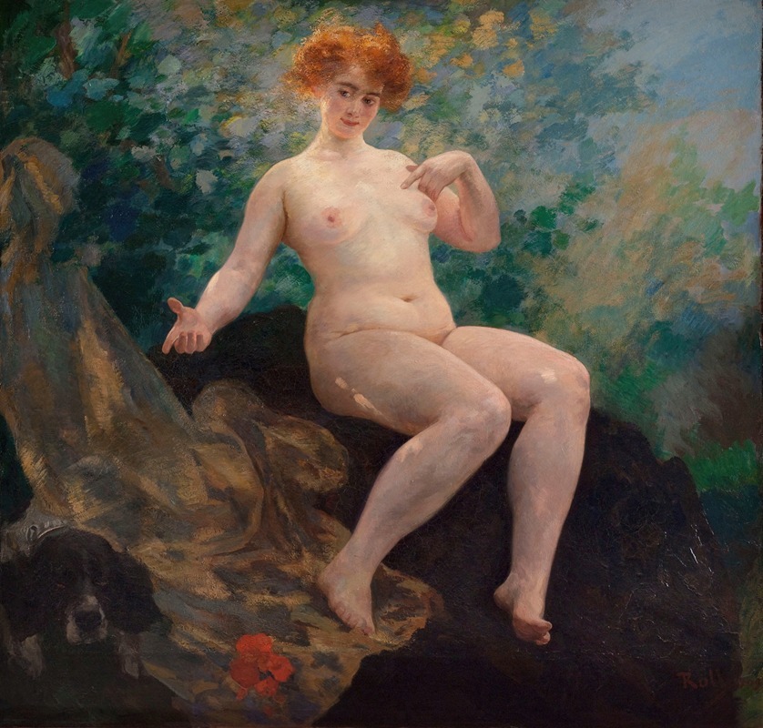 Alfred Philippe Roll - En été, Femme au chien