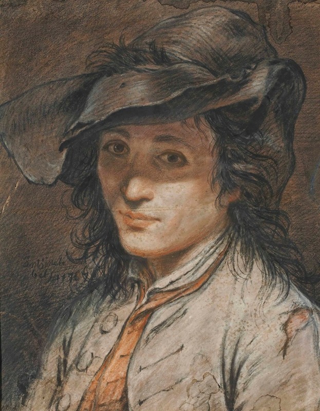 Antoine Lebel - Portrait d’homme au chapeau