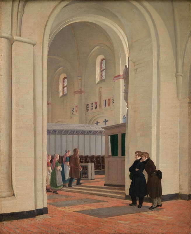 Constantin Hansen - The Interior of St Bendt’s Church at Ringsted