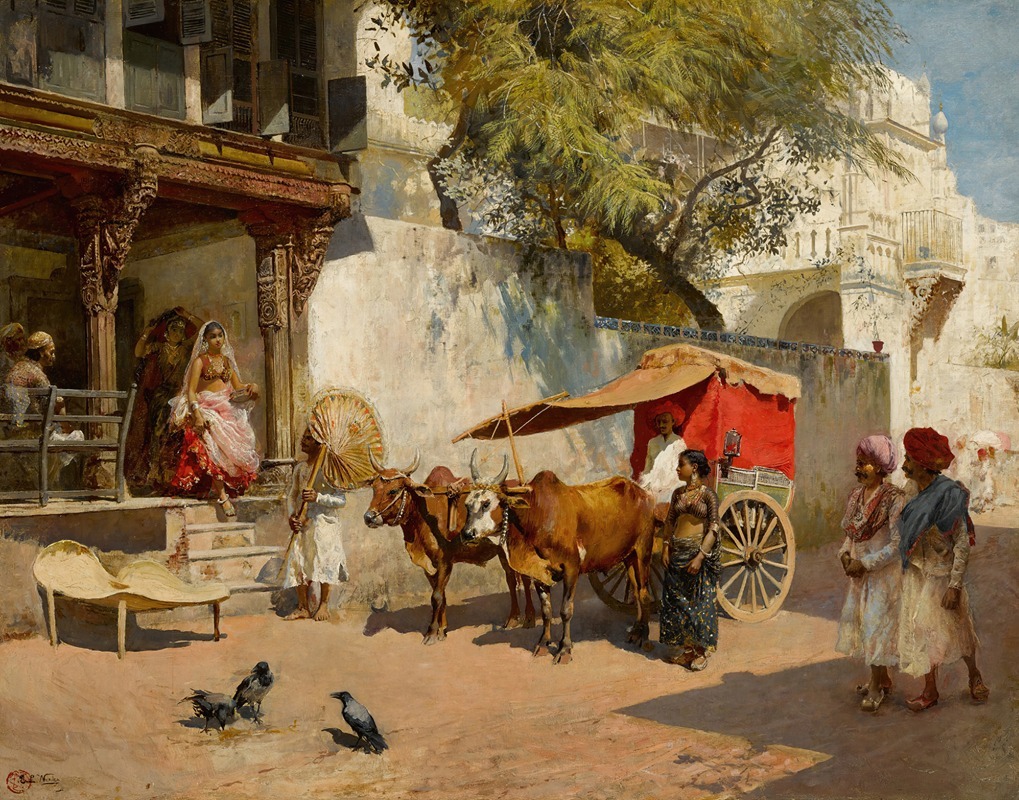 Edwin Lord Weeks - Nautch girls and bullock gharry, ahmedabad (gujarat state, india)