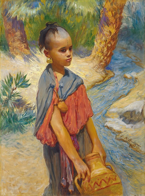 Frederick Arthur Bridgman - A young girl by a river