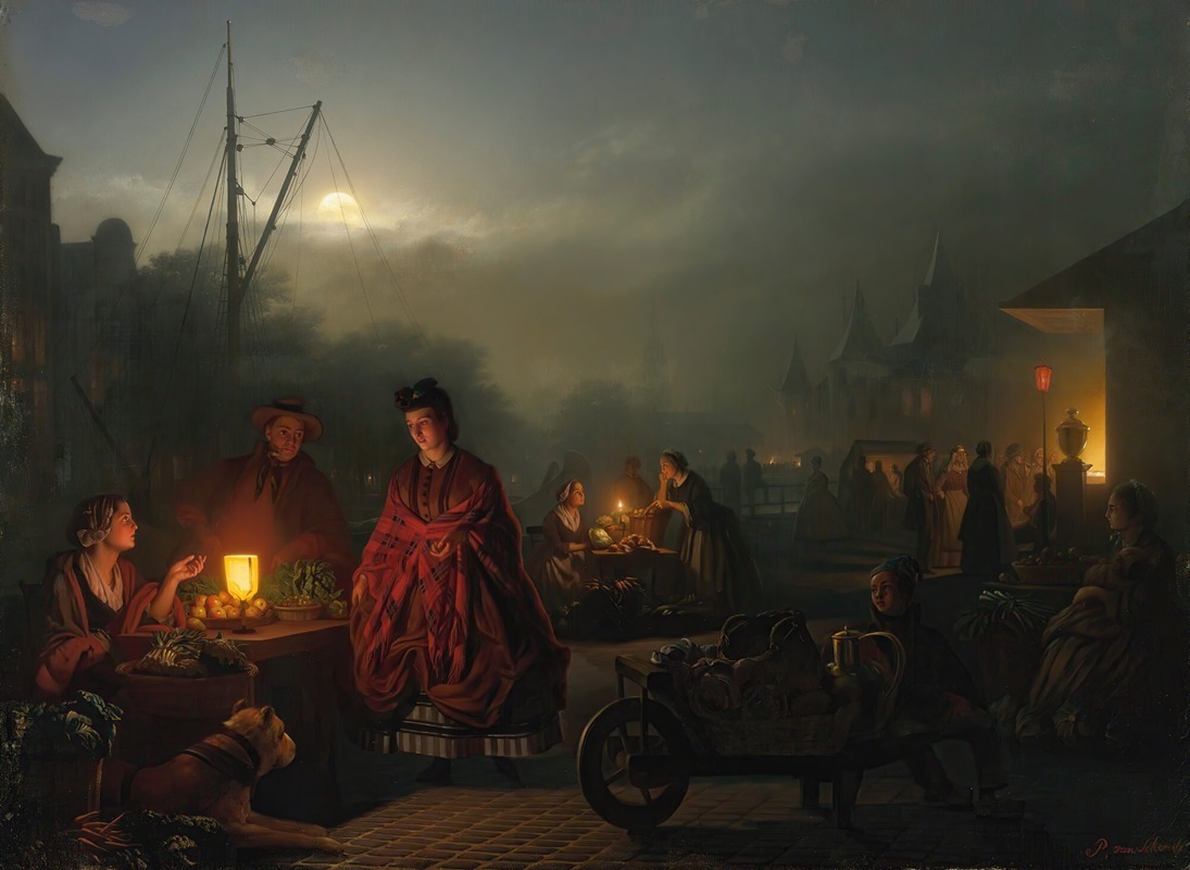 Petrus van Schendel - The night market