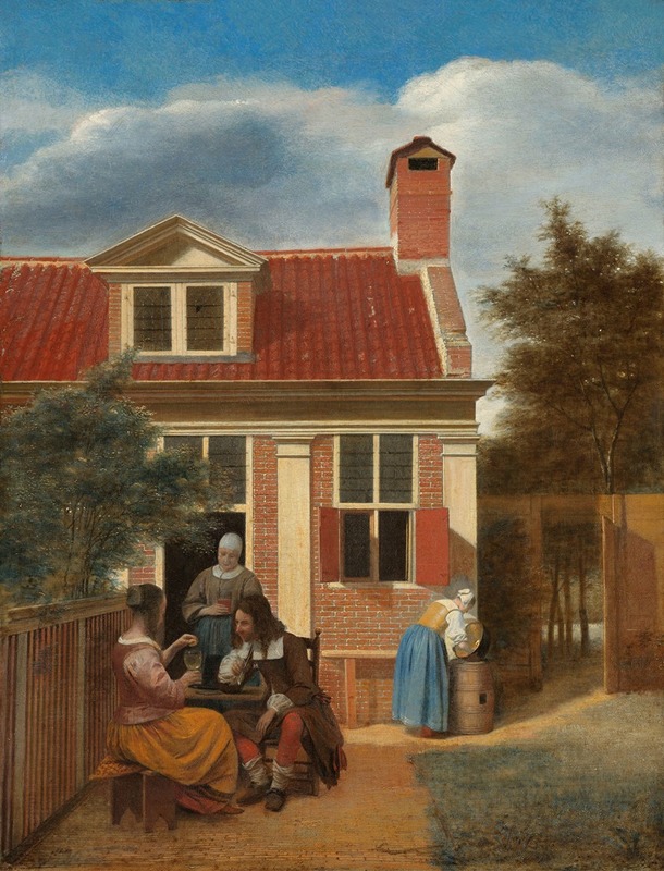 Pieter De Hooch - Figures in a Courtyard behind a House