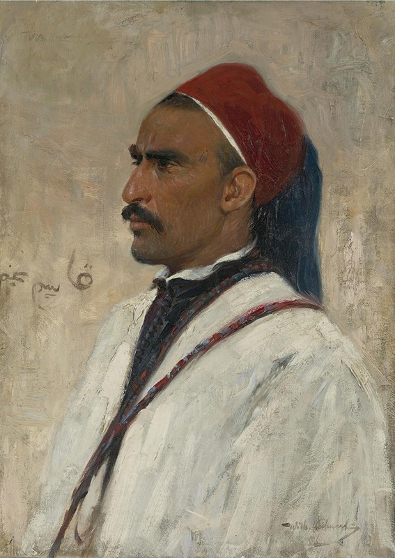 Wilhelm Kuhnert - Portrait of an arab