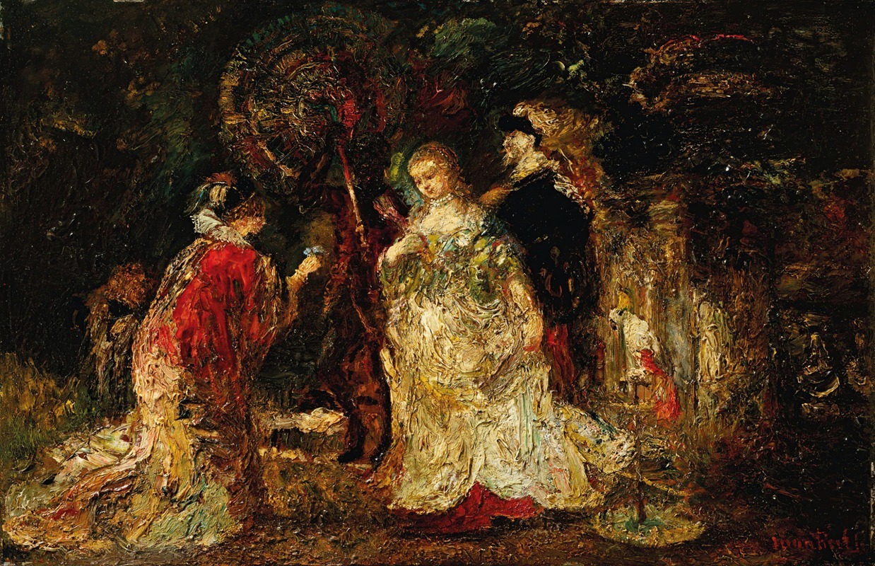 Adolphe Monticelli - Elegant women in a park