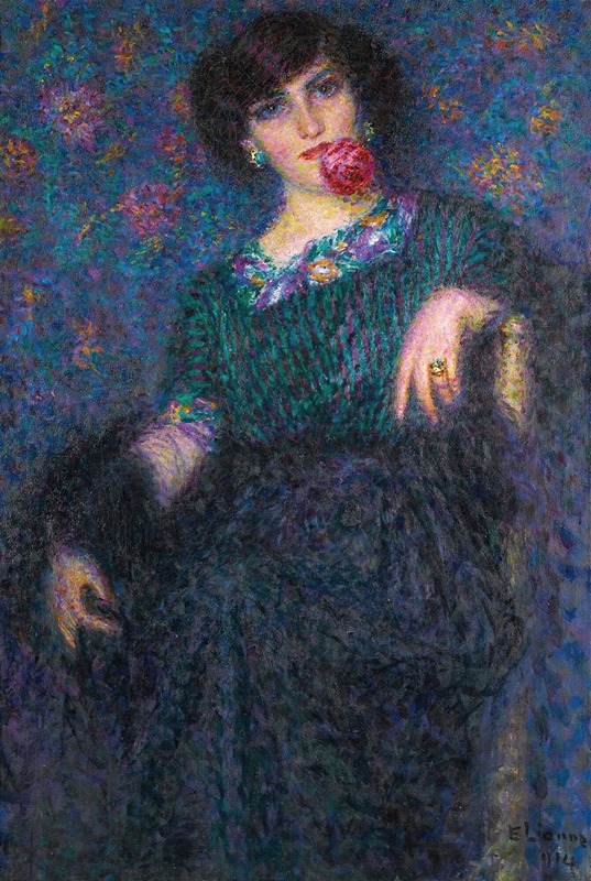 Enrico della Leonessa - Italian lady with a rose