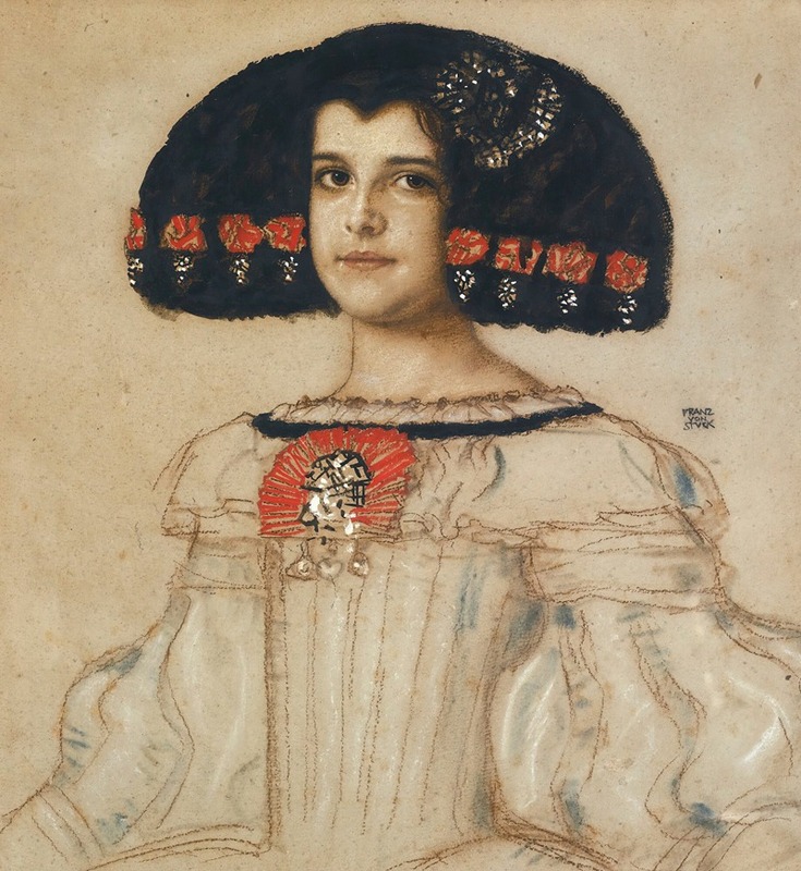 Franz von Stuck - Mary, the artist’s daughter, in velasquez dress
