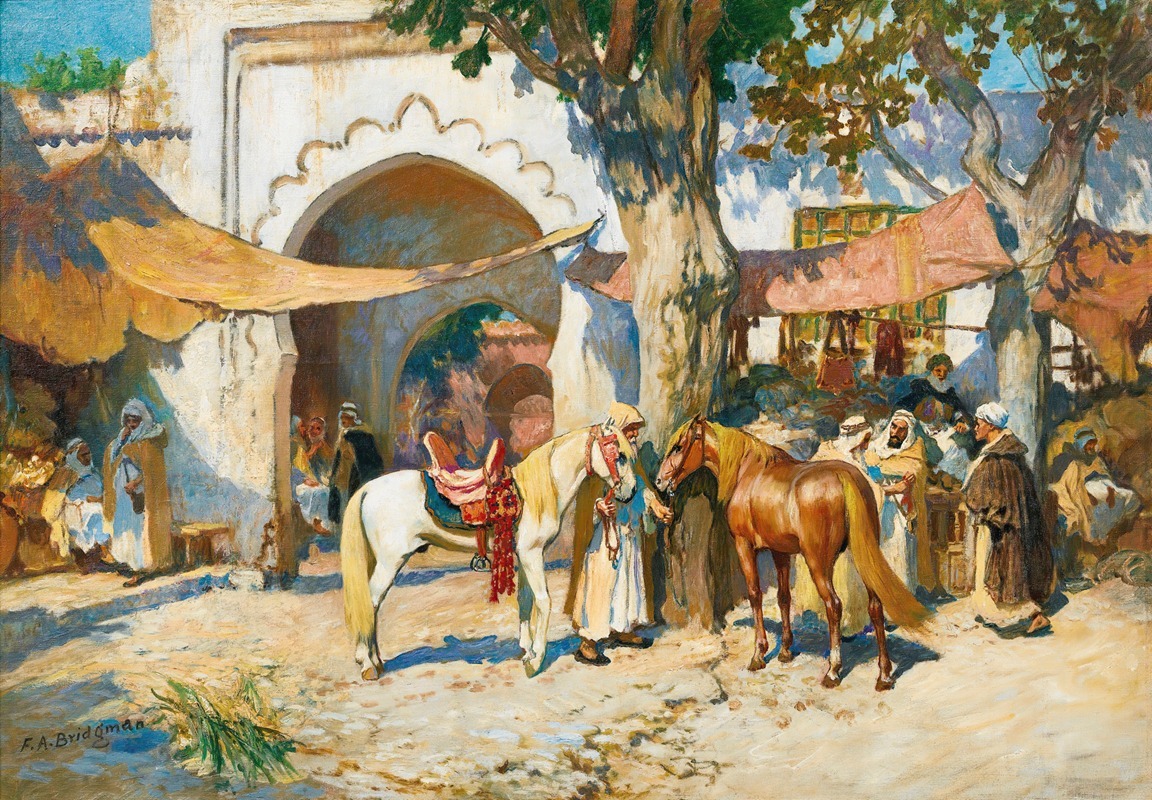Frederick Arthur Bridgman - Dans le souk. Alger