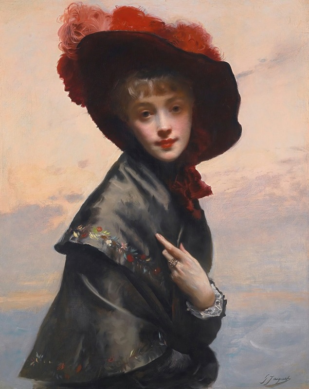 Gustave Jean Jacquet - Dame au chapeau