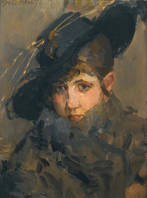Isaac Israëls - A lady in a hat with a fur collar