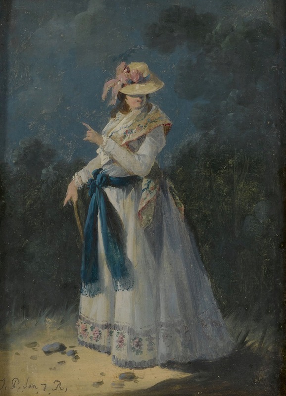 Jean-Baptiste Pillement - An elegant young woman