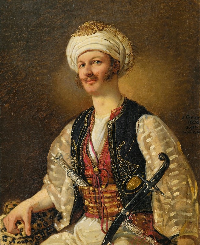 Johann Grund - Portrait of a man as an oriental