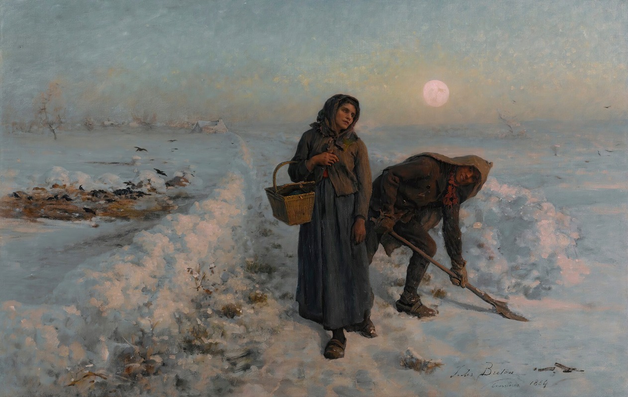 Jules Breton - Sur la route en hiver; artois