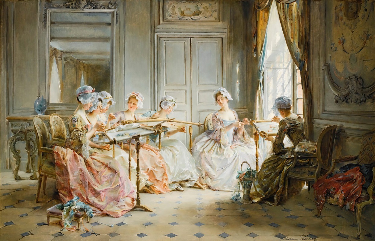 Madeleine-Jeanne Lemaire - The embroidery class