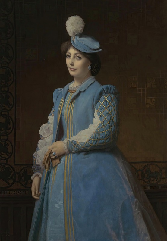 Charles François Jalabert - Portrait of a lady in blue