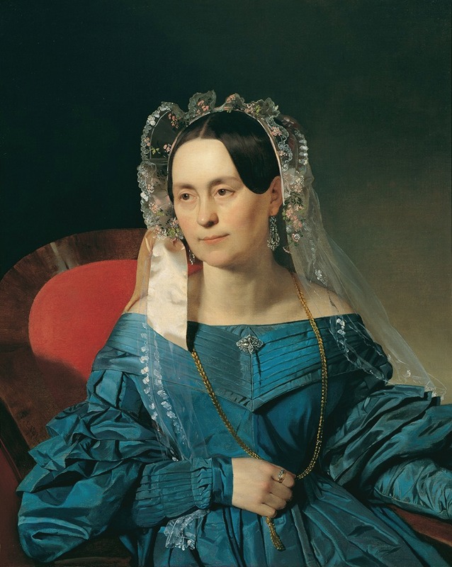 Franz Eybl - Dame in blauem Kleid