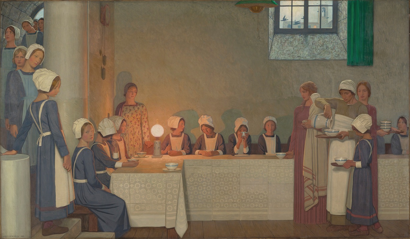 Frederick Cayley Robinson - Orphan Girls Entering the Refectory of a Hospital