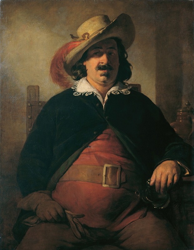 Friedrich von Amerling - Der Landschaftsmaler Ignaz Raffalt als Falstaff
