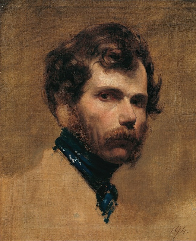 Friedrich von Amerling - Selbstporträt mit blauer Halsbinde