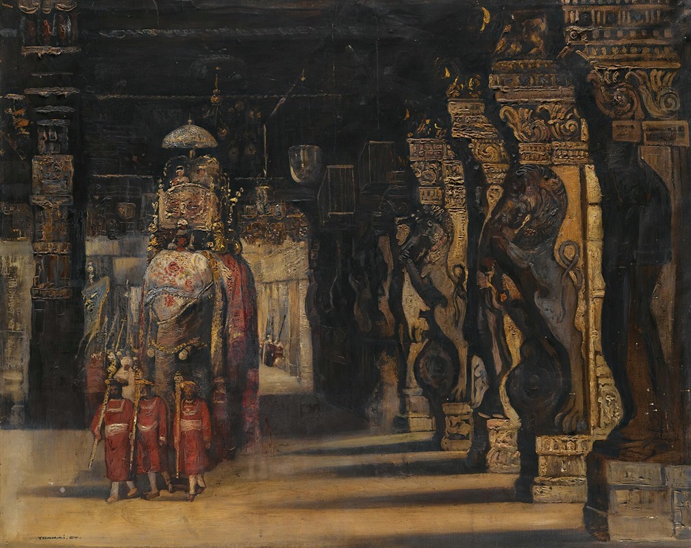 Gyula Tornai - Indian procession with elephant