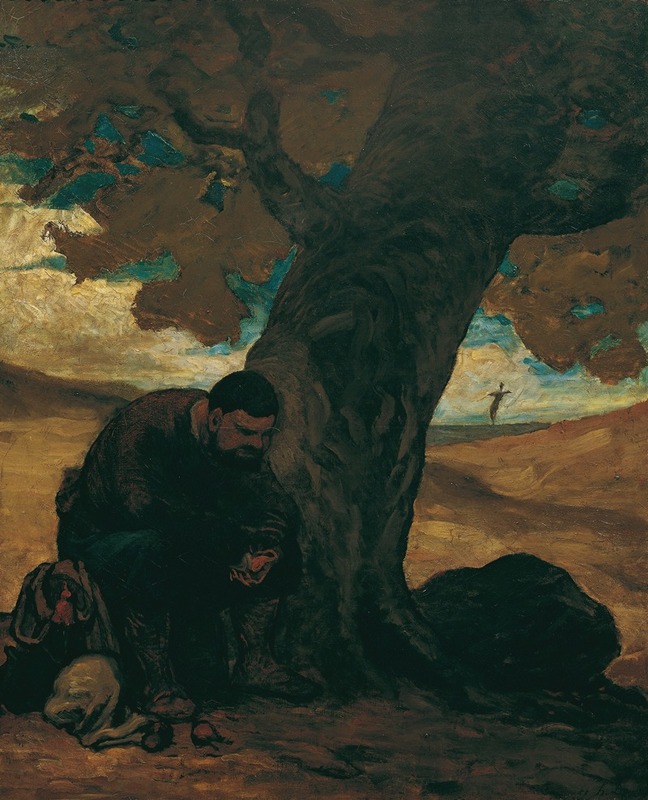 Honoré Daumier - Sancho Pansa, unter einem Baum ausruhend