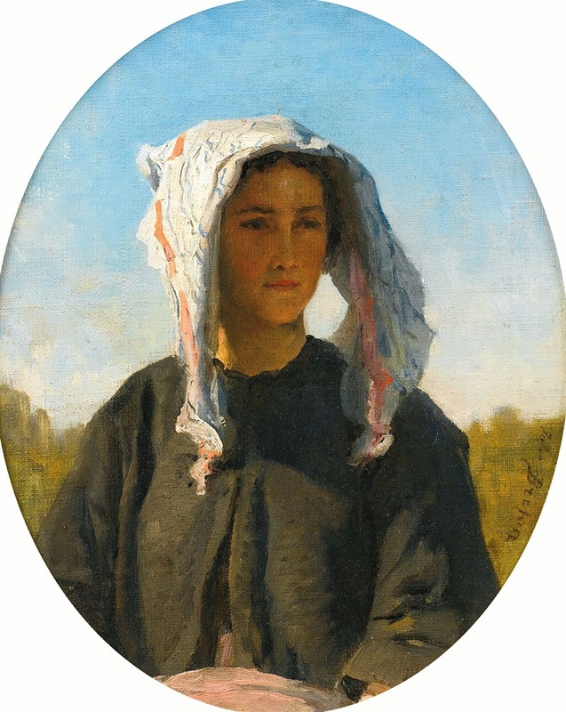 Jules Breton - Portrait de jeune Paysanne Bordelaise