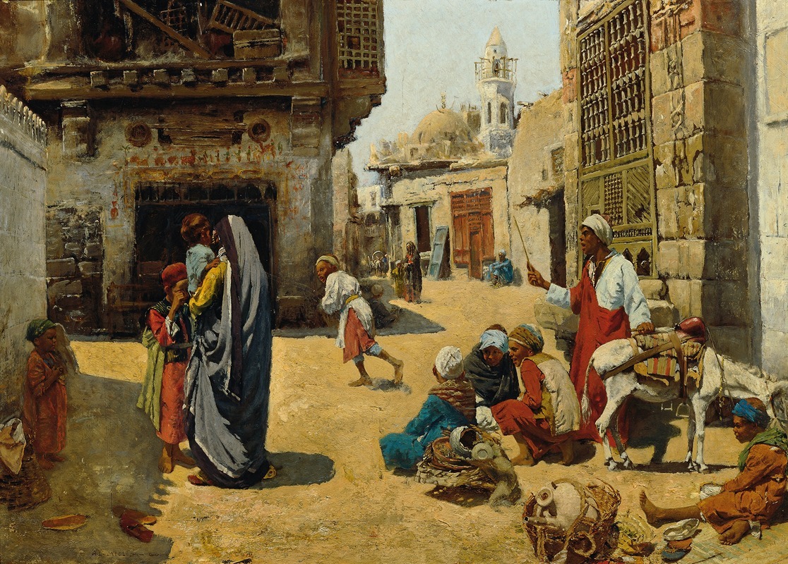 Alphons Leopold Mielich - Straßenbild in Kairo