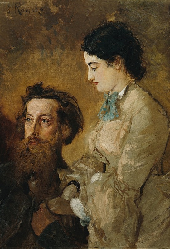 Anton Romako - Der Bildhauer Reinhold Begas mit seiner Frau Margarethe