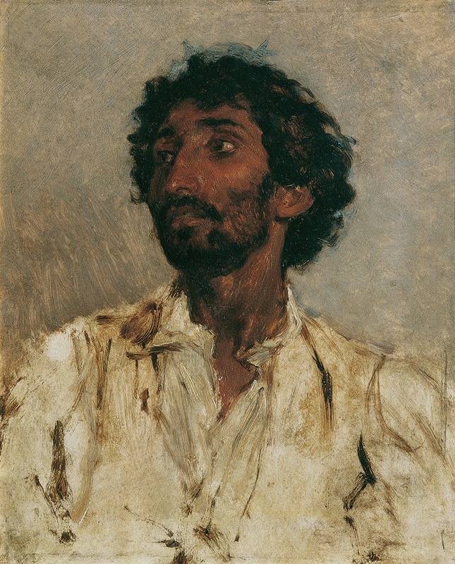 August von Pettenkofen - Brustbild eines Zigeuners