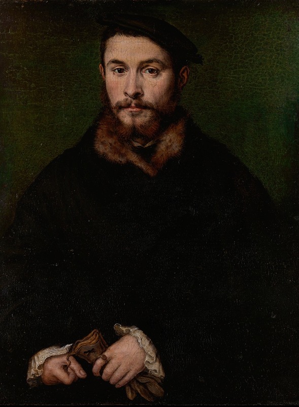 Corneille de Lyon - Portrait of a Man with Gloves