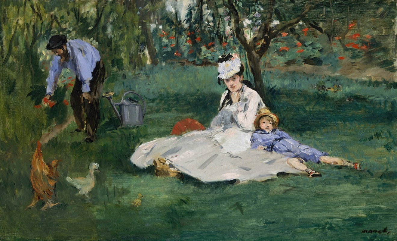 Édouard Manet - The Monet Family in Their Garden at Argenteuil
