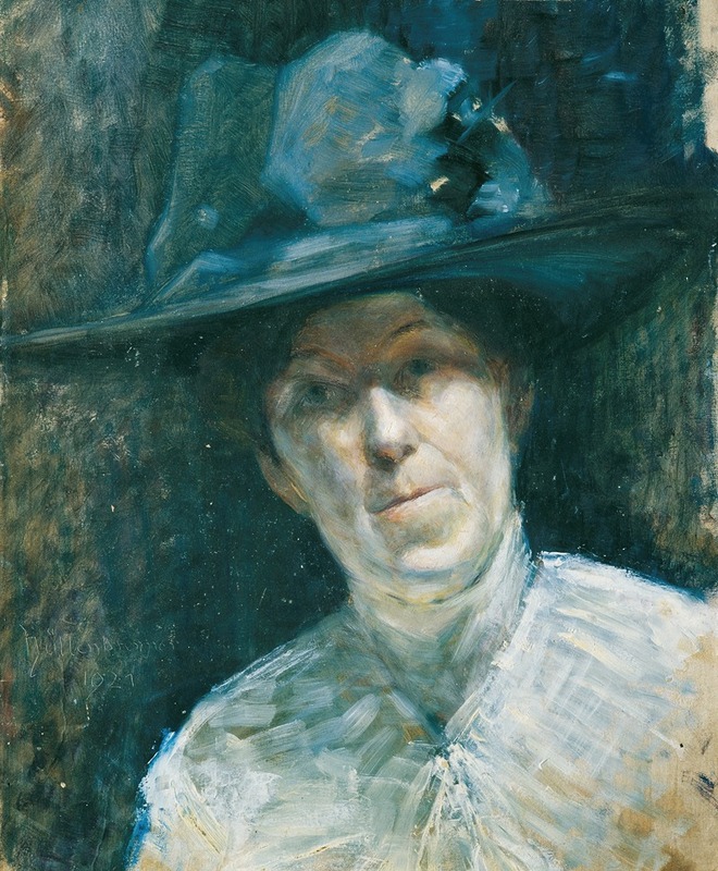 Ernestine von Hüttenbrenner - Dame mit blauem Hut