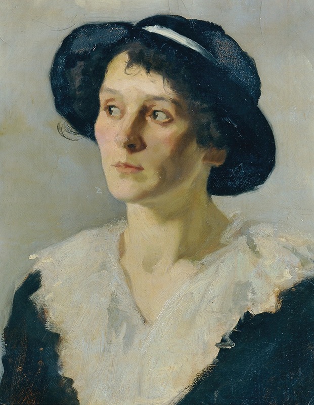 Josef Wawra - Dame mit schwarzem Hut