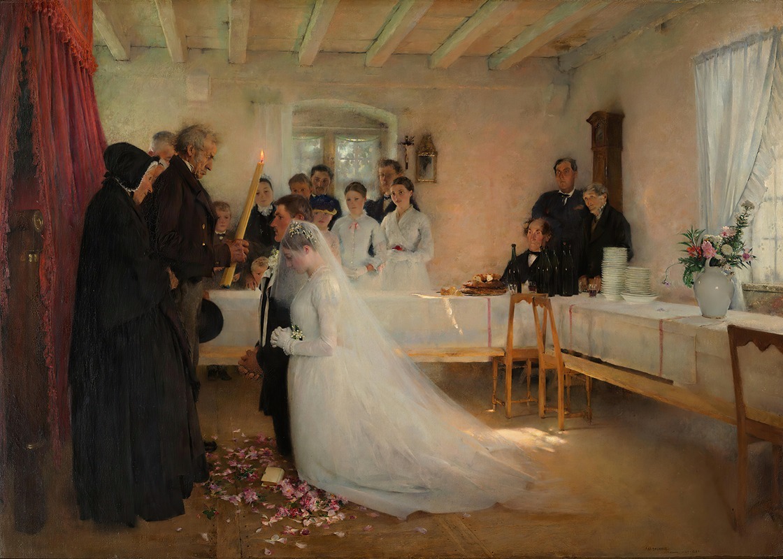 Pascal-Adolphe-Jean Dagnan-Bouveret - Blessing of the Young Couple Before Marriage