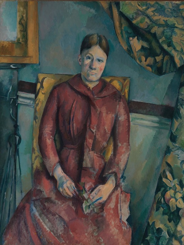 Paul Cézanne - Madame Cézanne (Hortense Fiquet, 1850–1922) in a Red Dress