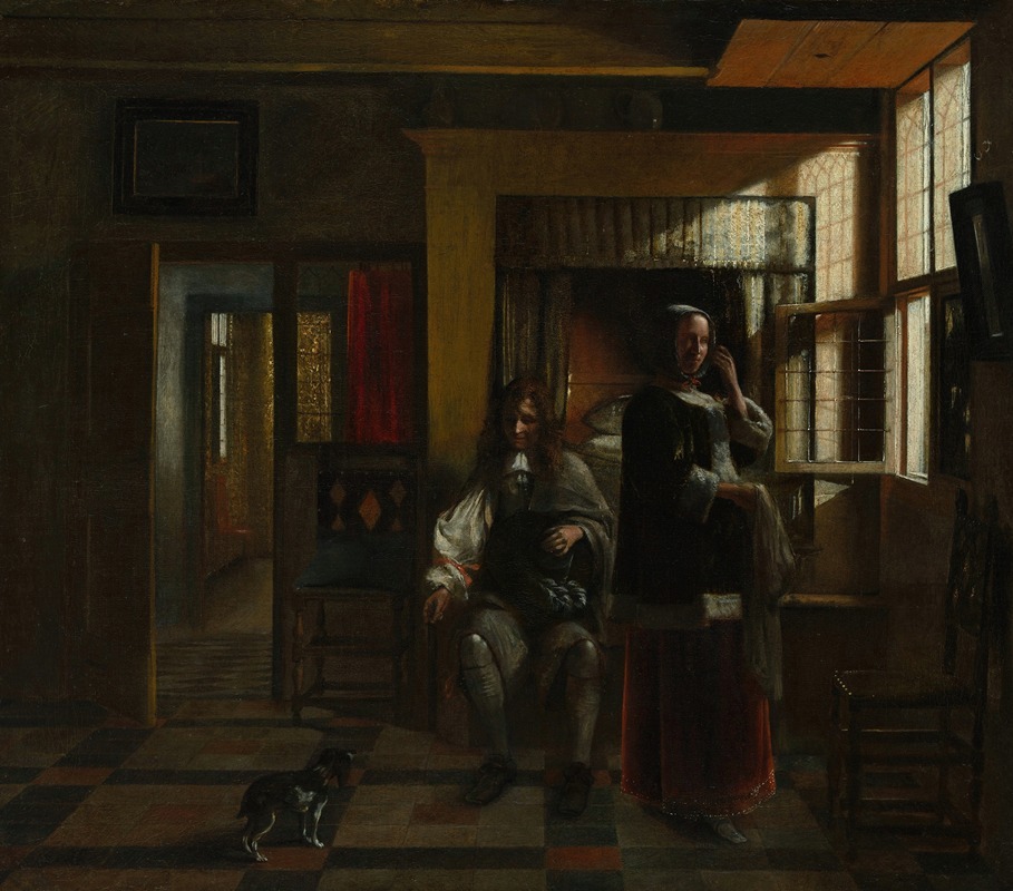 Pieter De Hooch - Interior with a Young Couple