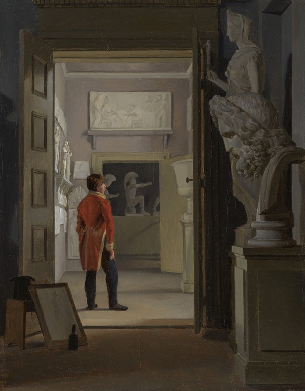 Adam August Müller - The Hall of Antiquities at Charlottenborg Palace, Copenhagen