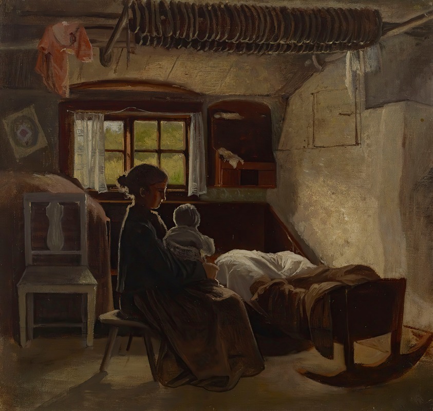 Albert Edelfelt - Interior view of a Uusimaa living room