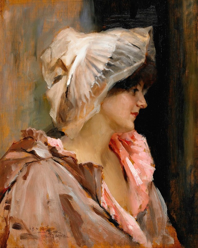 Albert Edelfelt - Parisian lady in a Peignoir