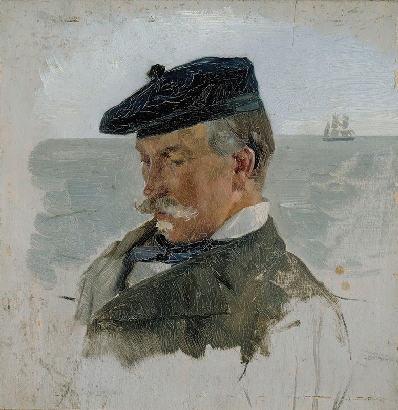 Albert Edelfelt - Portrait Sketch of Adolf von Becker the Painter