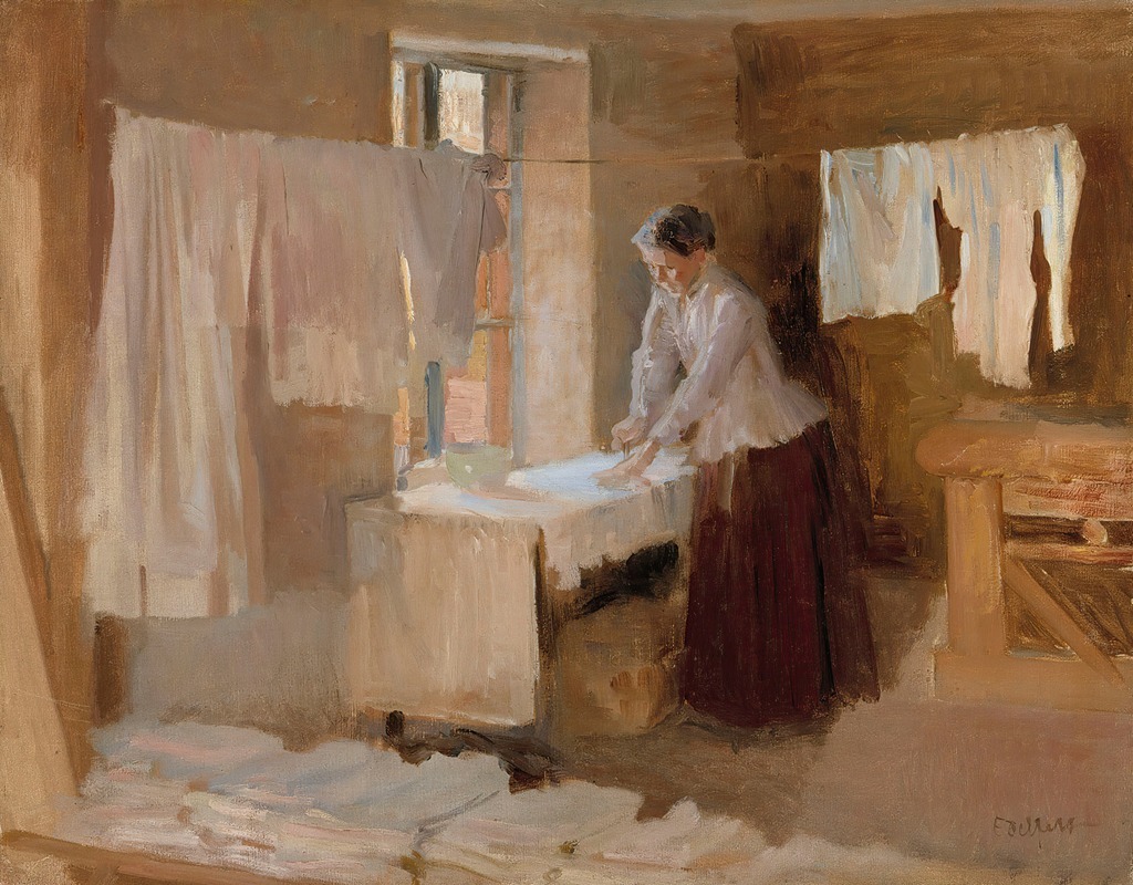 Albert Edelfelt - Woman Ironing, Study for the Washerwomen