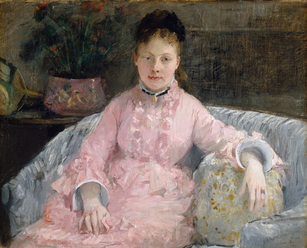 Berthe Morisot - The Pink Dress (Albertie-Marguerite Carré, later Madame Ferdinand-Henri Himmes, 1854–1935)
