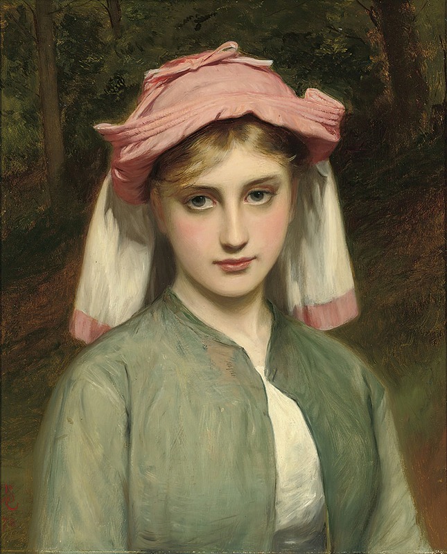 Charles Sillem Lidderdale - Portrait of a young girl in a forest