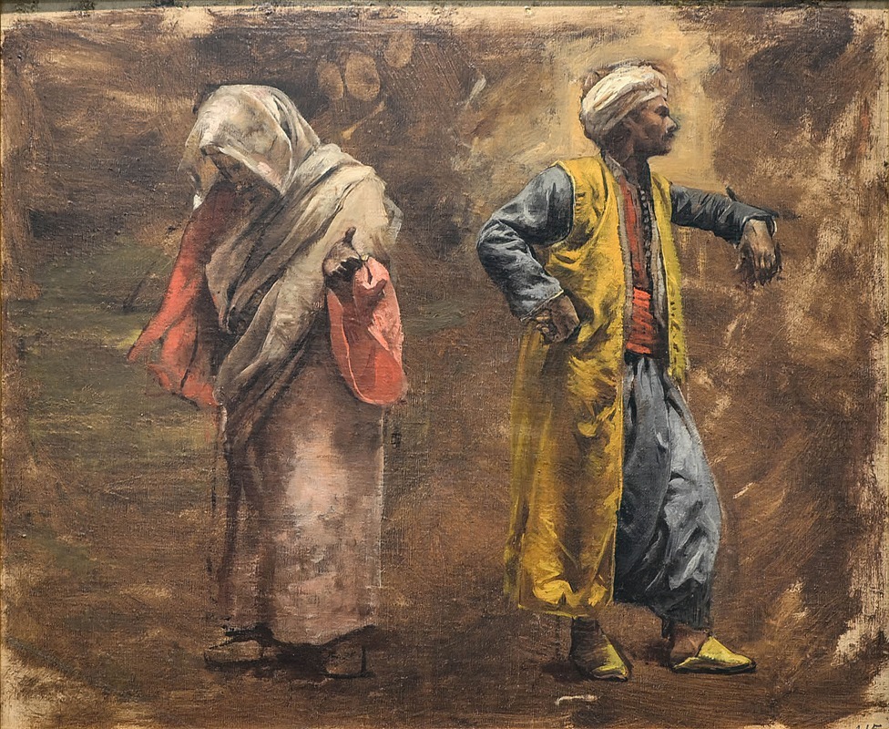 Edwin Lord Weeks - Study of Two Figures