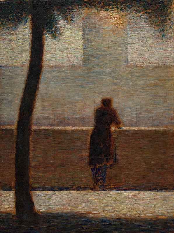 Georges Seurat - A Man Leaning on a Parapet