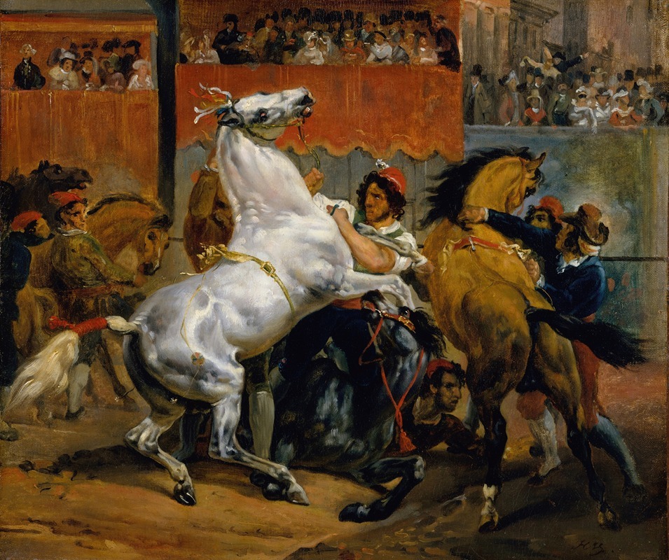 Horace Vernet - The Start of the Race of the Riderless Horses