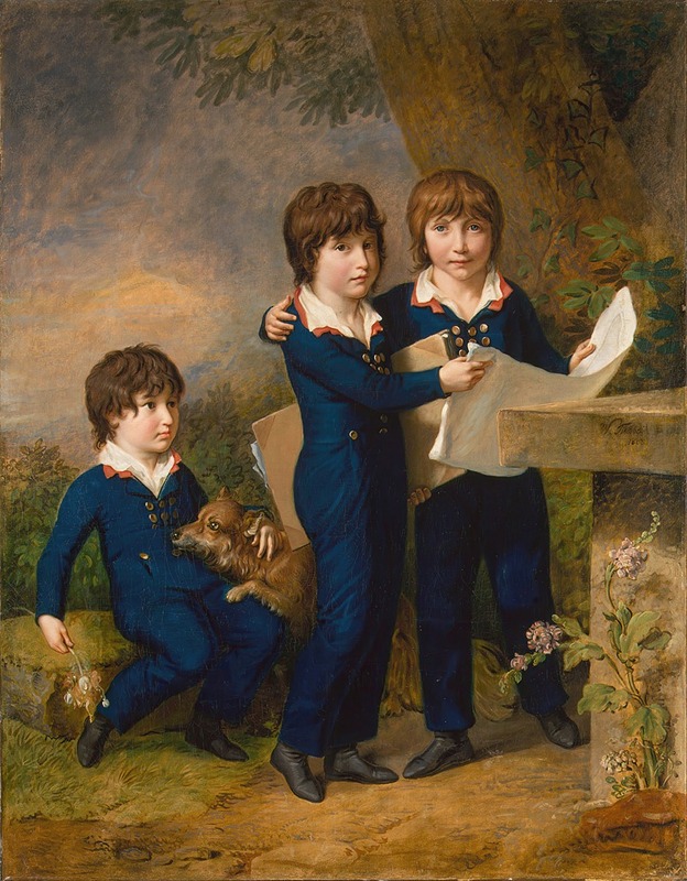 Johann Heinrich Wilhelm Tischbein - The Children of Martin Anton Heckscher; Johann Gustav Wilhelm Moritz (1797–1865), Carl Martin Adolph (1796–1850), and Leopold (born 1792)