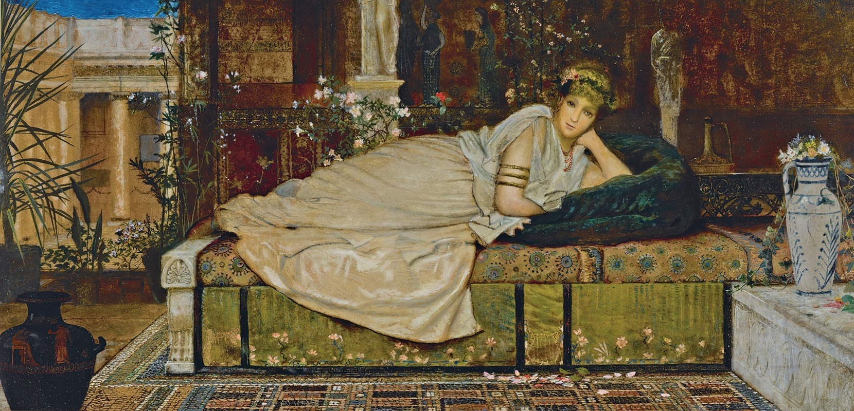 John Atkinson Grimshaw - A Lady in a Classical Interior