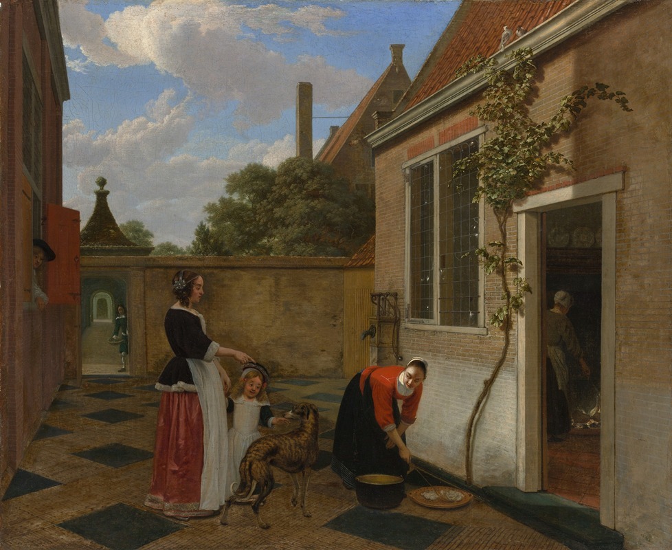 Ludolf de Jongh - Scene in a Courtyard